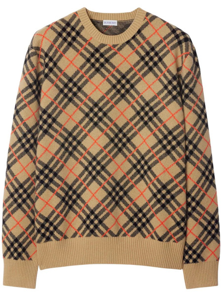 Burberry Check Cashmere Jumper - Neutrals 