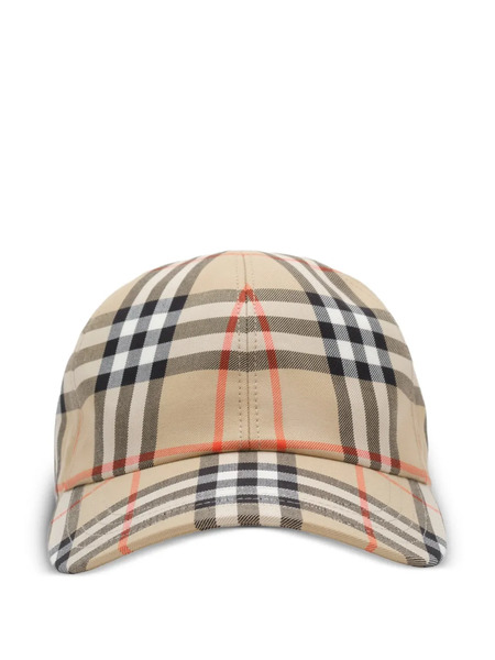  Burberry Check Cotton Baseball Cap - Neutrals 