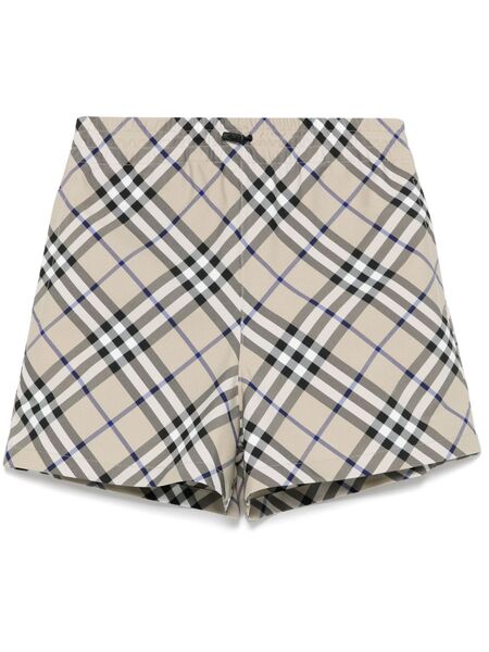  Burberry Check Deck Shorts - Grey 