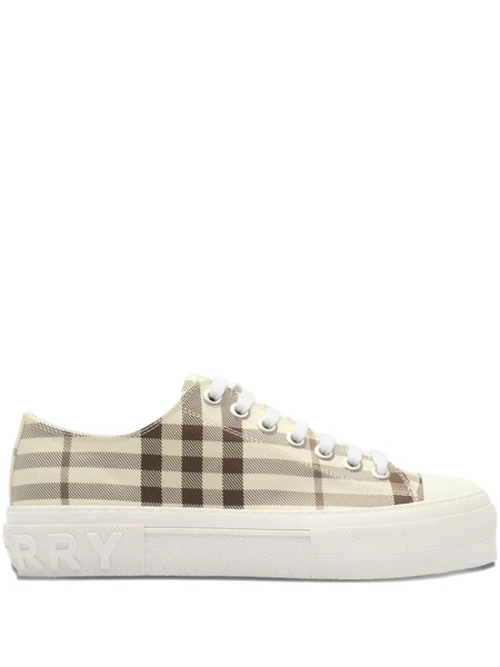 Burberry Check Embossed-logo Sneakers - Neutrals 