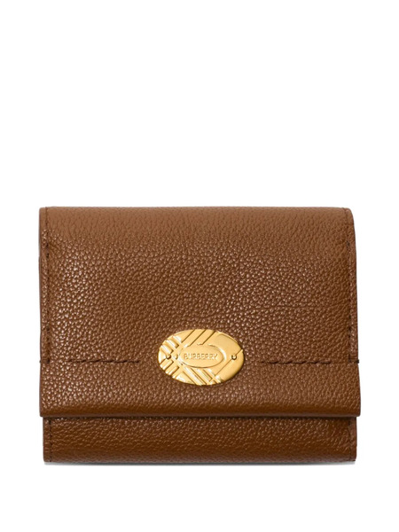  Burberry Check-engraved Leather Wallet - Brown 