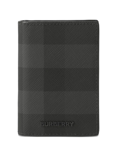  Burberry Check Folding Card Case - Black 