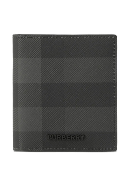  Burberry Check Folding Card Case - Grey 