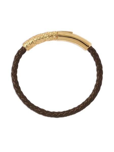  Burberry Check Leather Bracelet - Brown 