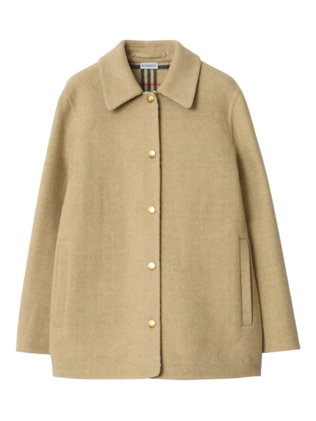  Burberry Check-lined Wool Overshirt - Neutrals 