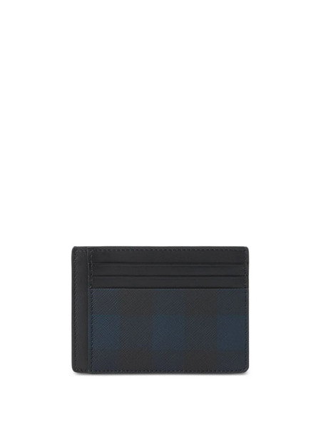  Burberry Check-pattern Clip Card Holder - Blue 