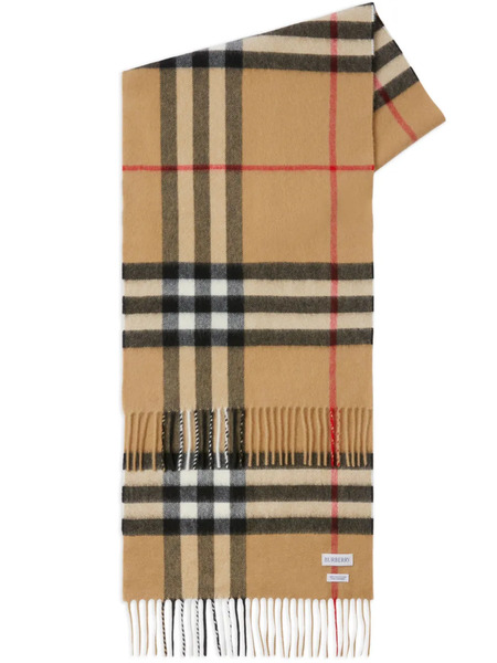  Burberry Check-pattern Fringed Scarf - Brown 