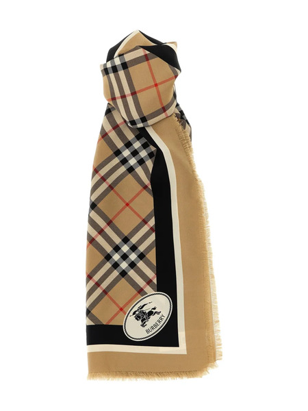  Burberry Check-pattern Fringed Scarf - Brown 