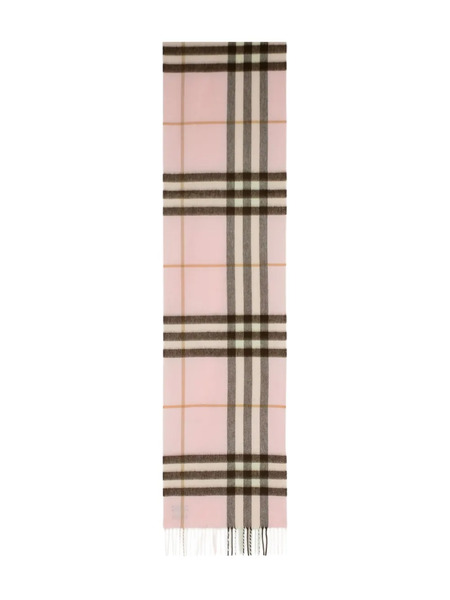  Burberry Check-pattern Fringed Scarf - Pink 