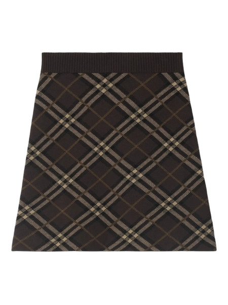  Burberry Check-pattern Mini Skirt - Brown 