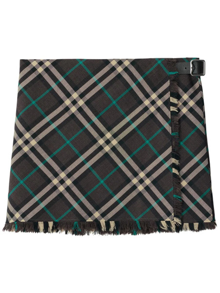  Burberry Check-pattern Mini Skirt - Grey 