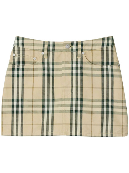  Burberry Check-pattern Mini Skirt - Neutrals 
