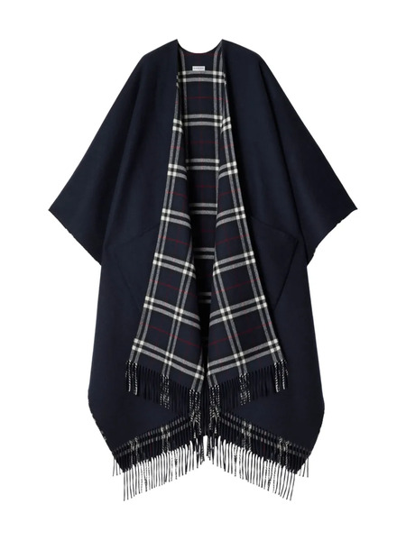  Burberry Check-pattern Reversible Cape - Blue 