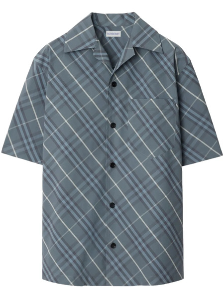  Burberry Check Pattern Shirt - Blue 