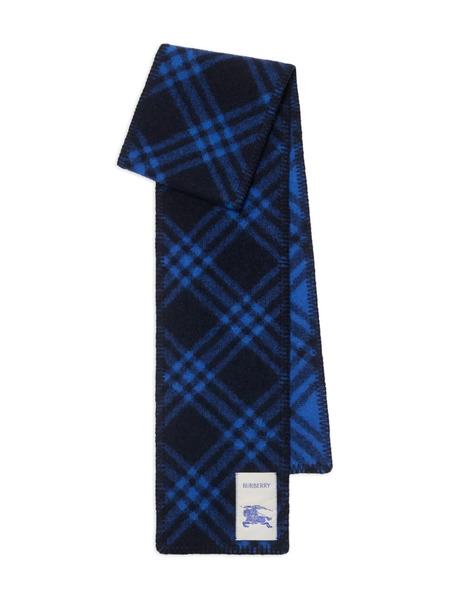  Burberry Check-pattern Wool Scarf - Blue 