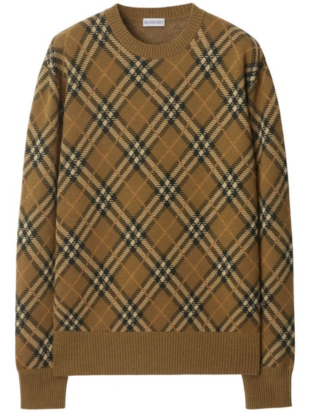  Burberry Check-pattern Wool Sweater - Brown 