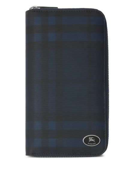  Burberry Check-pattern Zip-closure Wallet - Blue 