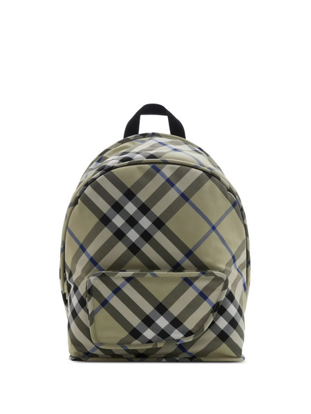  Burberry Check-print Backpack - Green 