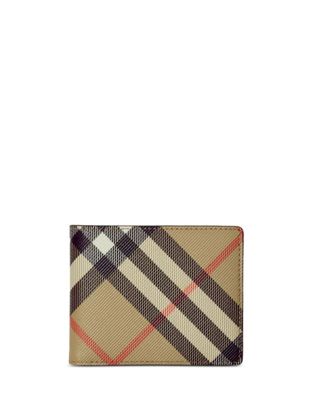  Burberry Check-print Bi-fold Wallet - Brown 