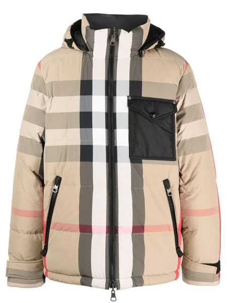  Burberry Check-print Reversible Hooded Jacket - Neutrals 
