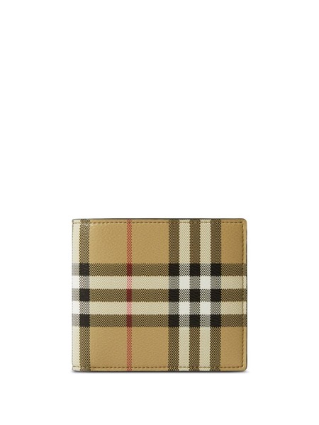  Burberry Check-print Wallet - Neutrals 