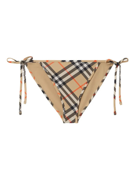  Burberry Check Side-tie Bikini Briefs - Neutrals 