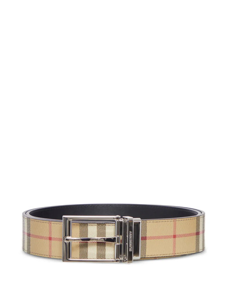  Burberry Check Silver Buckle Belt - Neutrals 