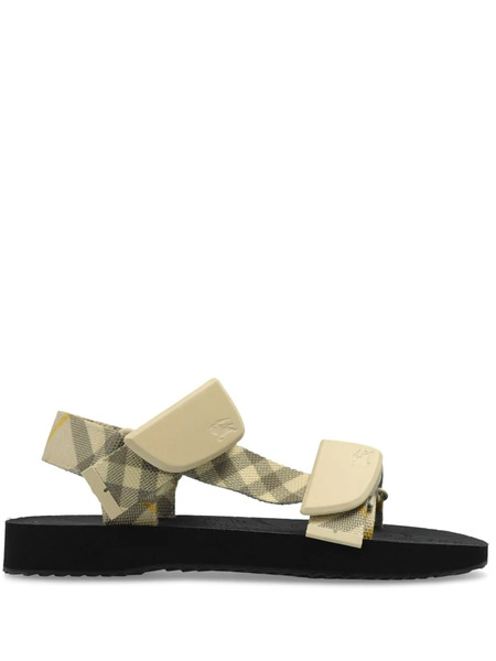 Burberry Check Trek Double-strap Sandals - Neutrals 