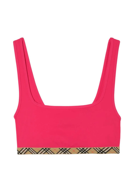  Burberry Check Trim Bikini Top - Red 