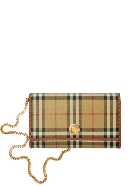  Burberry Check Wallet On Chain - Neutrals 