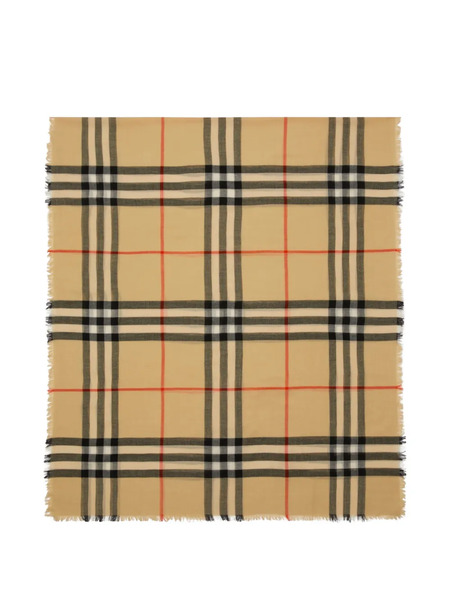  Burberry Check Wool Scarf - Neutrals 