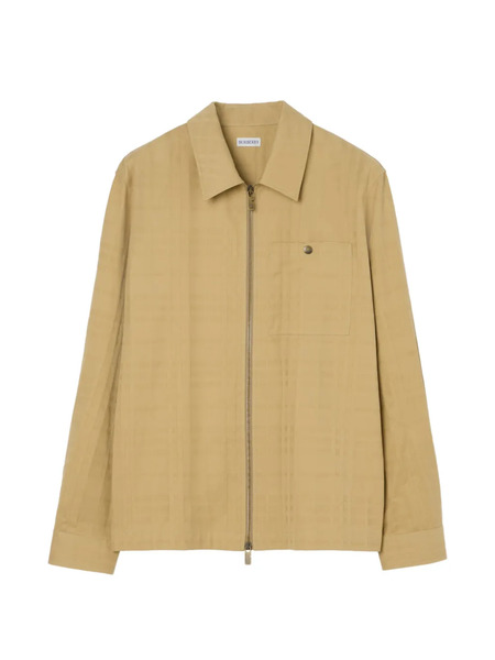  Burberry Check Zip Shirt Jacket - Neutrals 