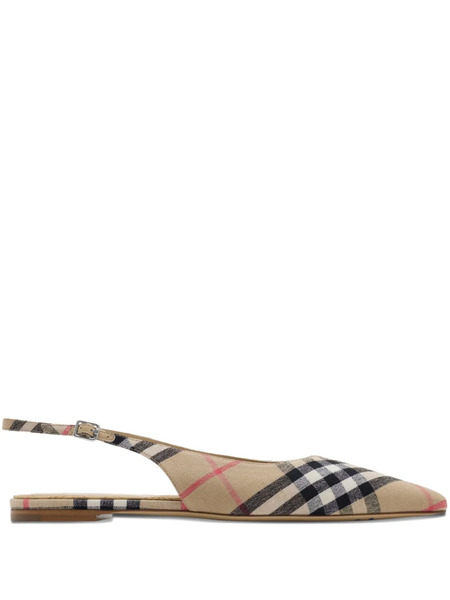  Burberry Checked Ballet Flats - Neutrals 