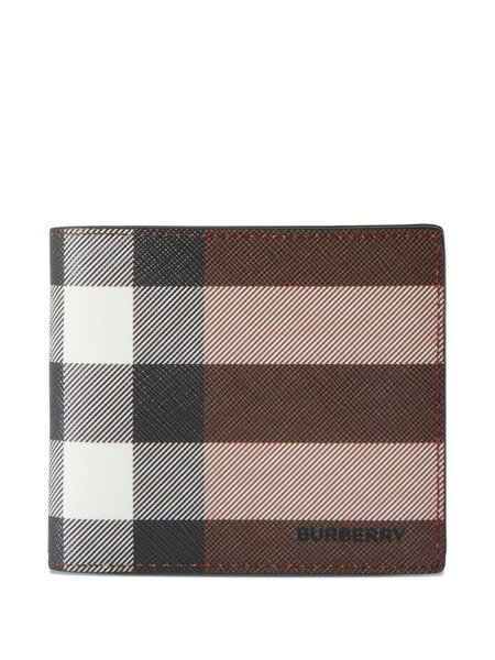  Burberry Checked Bifold Wallet - Brown 