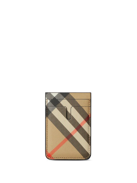  Burberry Checked Card Holder - Brown 