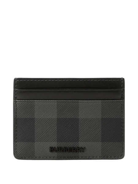  Burberry Checked Card Holder - Grey 