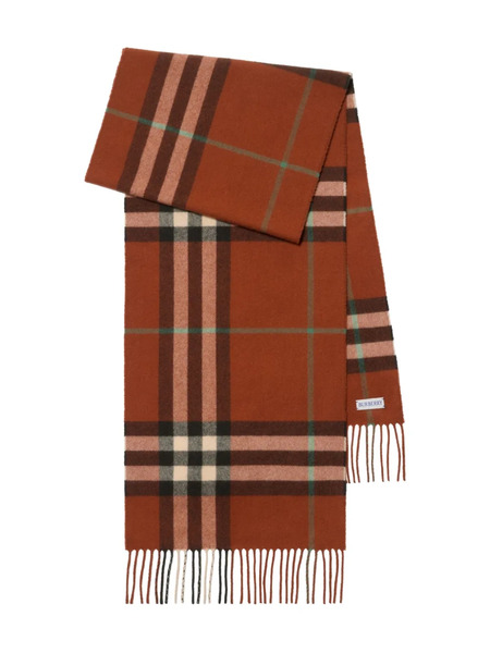  Burberry Checked Cashmere Scarf - Orange 