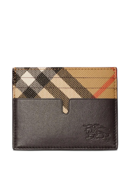  Burberry Checked Embossed-logo Cardholder - Brown 