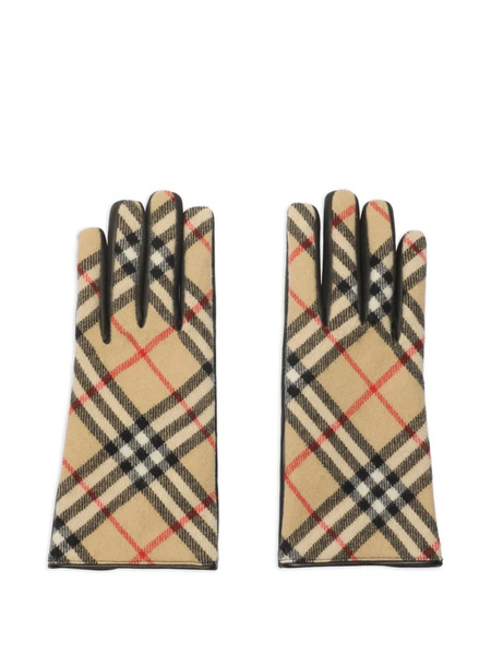  Burberry Checked Gloves - Neutrals 