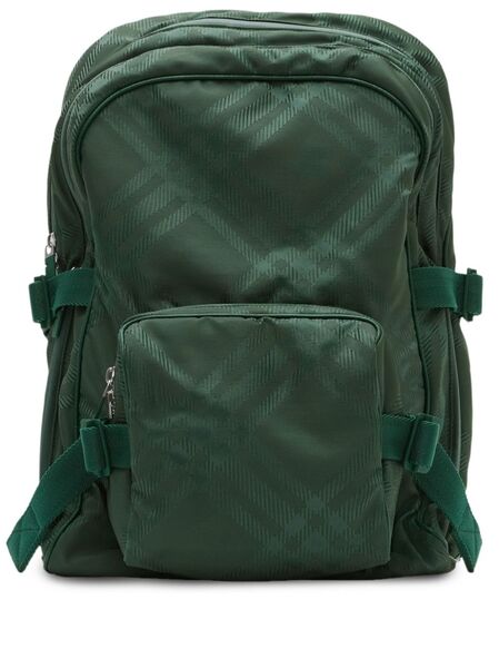  Burberry Checked Jacquard Backpack - Green 