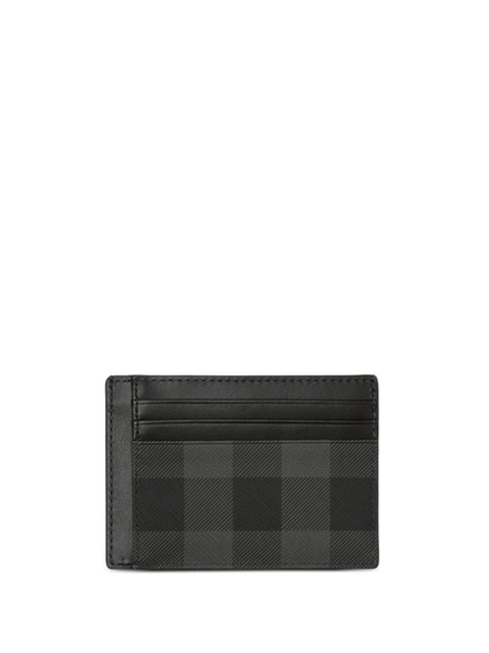  Burberry Checked Leather Cardholder - Grey 