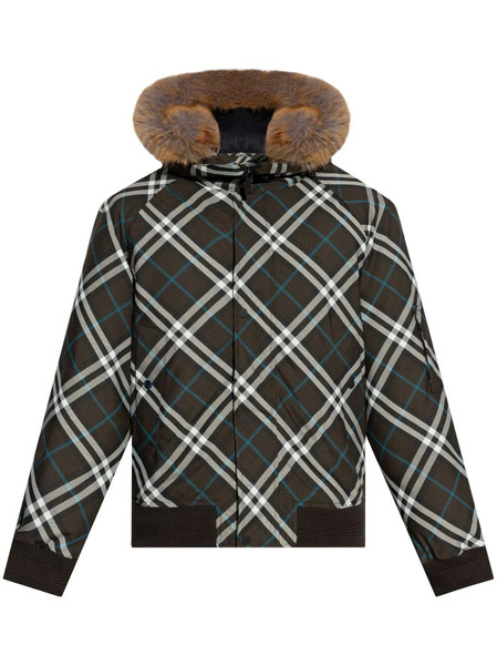 Burberry Checked Padded Jacket - Brown 