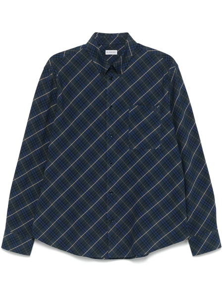  Burberry Checked Shirt Jacket - Blue 