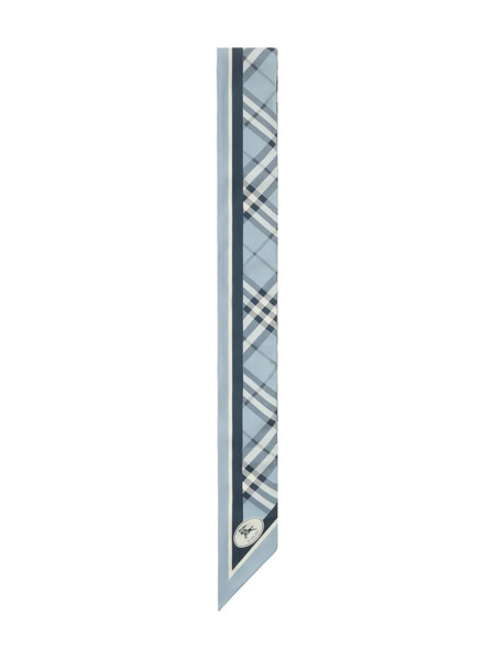  Burberry Checked Silk Scarf - Blue 