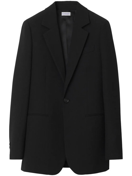  Burberry Checked Wool Blazer - Black 