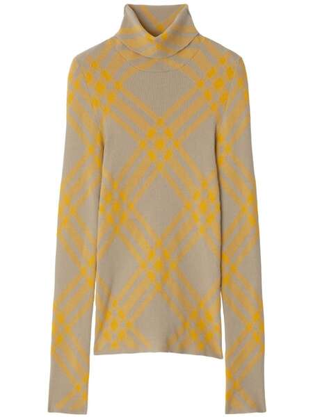  Burberry Checked Wool-blend Jumper - Neutrals 