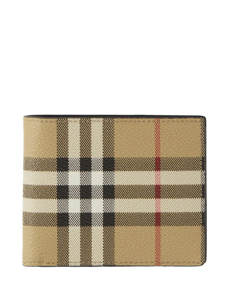  Burberry Checkered Bi-fold Wallet - Neutrals 