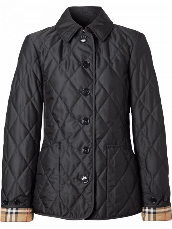  Burberry Diamond Quilted Thermoregulated Jacket - Black 