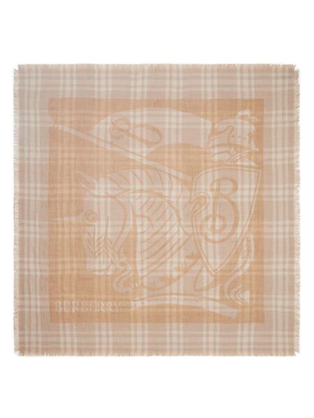  Burberry Ekd Check Scarf - Neutrals 