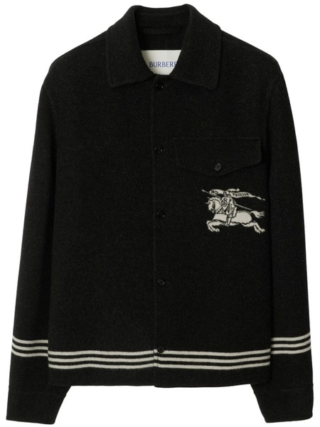  Burberry Ekd Wool Overshirt - Black 